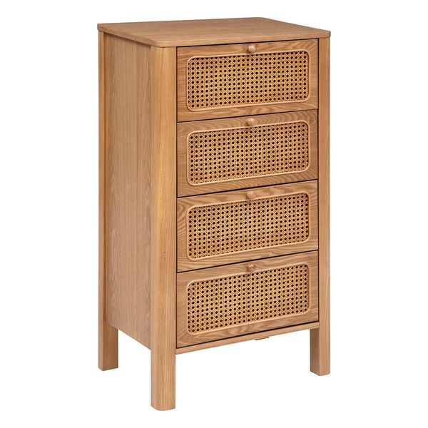 Cassettiera "Tiria"" Impiallacciata Frassino - 55X38Cm - 4 Cassetti - Atmosphera CréAteur D'intéRieur"-image