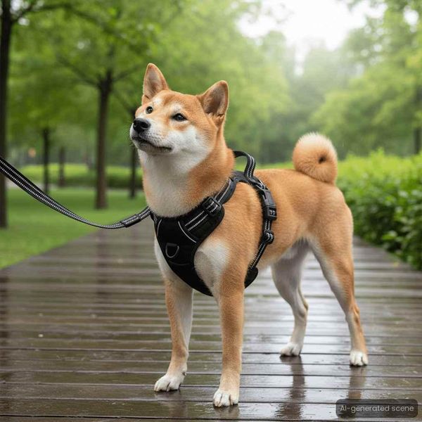 Vidaxl Pettorina Per Cani Riflettente Regolabile Mimetica Marrone S-image