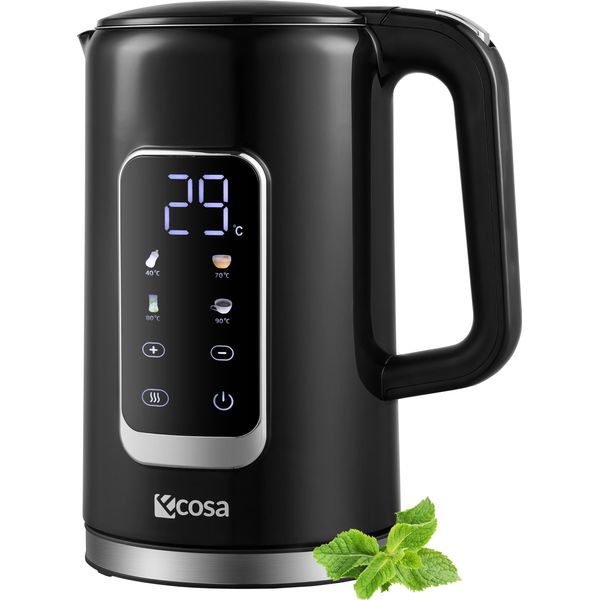 Bollitore Ecosa In Acciaio Inox Con Impostazione Della Temperatura (40°C-100°C) Bollitore Per Tè Da 1,7 Litri E 2200 Watt 100% Bpa Free Funzione Di Mantenimento In Caldo Display A Led Con Selezione Della Temperatura Bollitore D'acqua Bollitore D'acqua-image