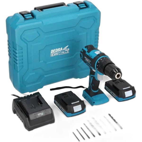 Set Di Utensili In Valigetta Dedra Sas+All Ded7030A02, Cacciavite, Due Batterie 2Ah, Caricabatterie, Accessori 9 Pz.-image