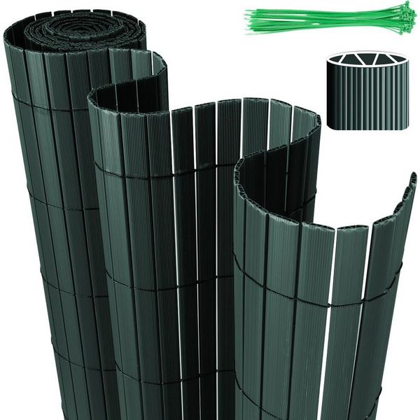 Jayseuw Pvc Privacy Schermo Recinzione Privacy Per Recinzione Giardino Resistente Alle Intemperie Verde 100X900Cm-image
