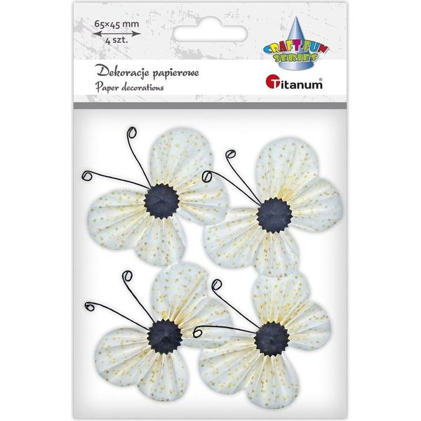 Decorazioni Di Carta 3D Farfalle Bianche 4Pz Titanum-image