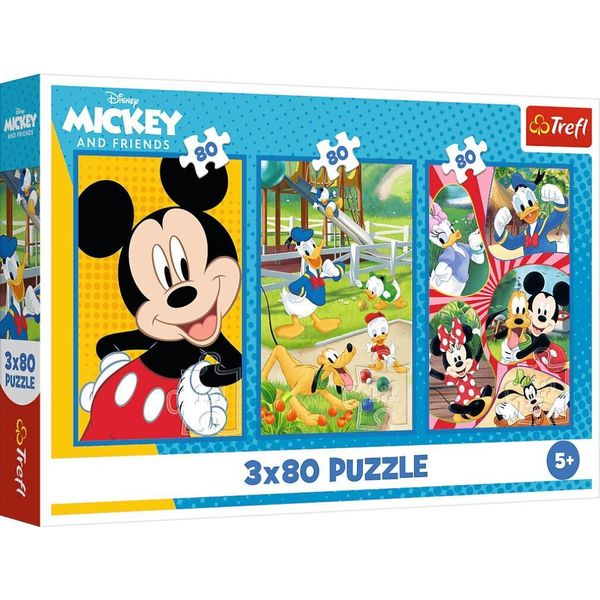 Trefl Trefl Disney Mickey Mouse Puzzle Set The Mickey Mouse Team, 3X80 Pcs-image
