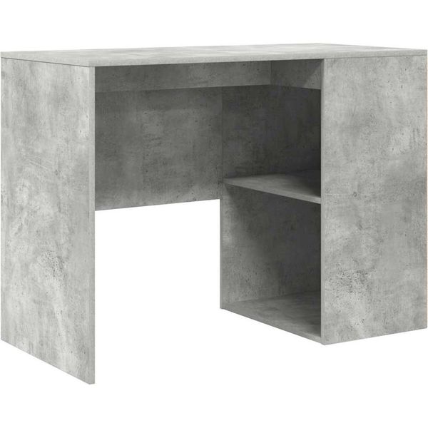 Vidaxl Desk Grigio Cemento 102 X 50 X 75 Cm Materiale A Base Di Legno-image