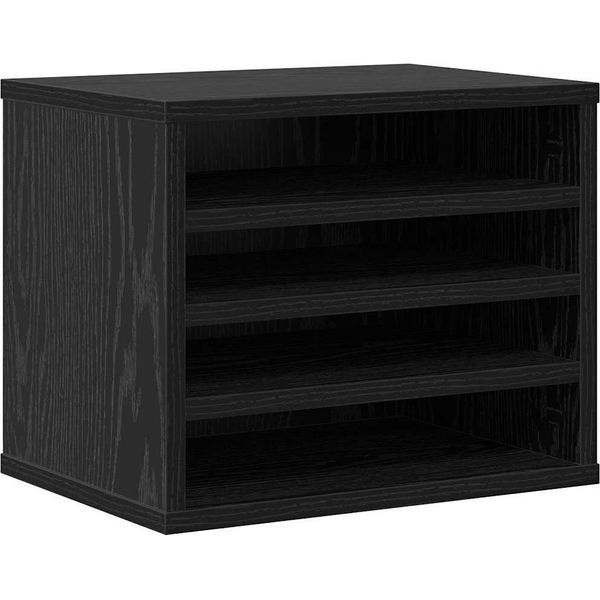 Vidaxl Organizzatore Da Scrivania In Rovere Nero 36 X 26 X 29,5 Cm-image