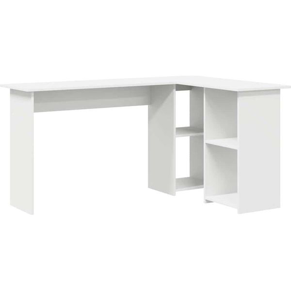 Vidaxl Scrivania Con Ripiano Bianco 142 X 102 X 73 Cm Materiale A Base Di Legno-image