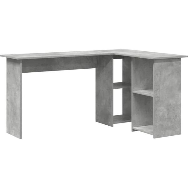 Vidaxl Desk Grigio Cemento 142 X 102 X 73 Cm Materiale A Base Di Legno-image