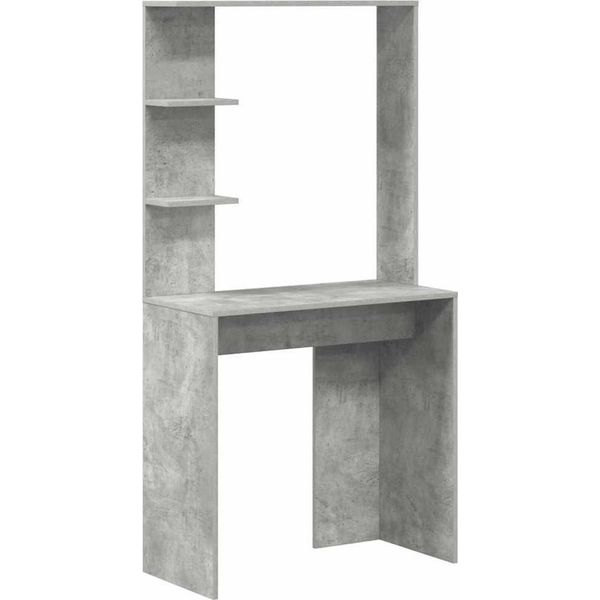 Vidaxl Scrivania In Cemento Grigio 78,5 X 37 X 154,5 Cm Materiale Ligneo-image