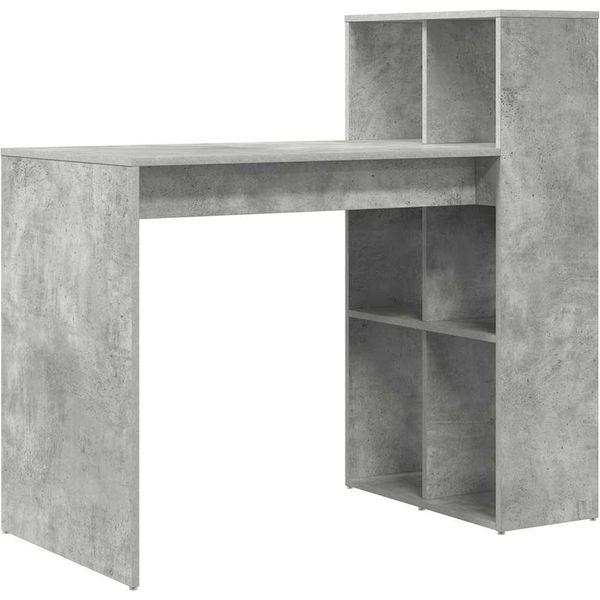 Vidaxl Desk Grigio Cemento 108 X 55 X 103,5 Cm Materiale A Base Di Legno-image