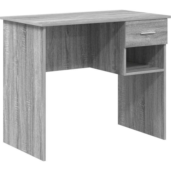 Vidaxl Scrivania Grigio Sonoma 90 X 49,5 X 75 Cm Materiale A Base Di Legno-image