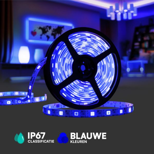 Striscia Led V-TAC - Moduli - Impermeabile IP67 - Codice Colore: Blu - 0,72W- 66 Lumen-image