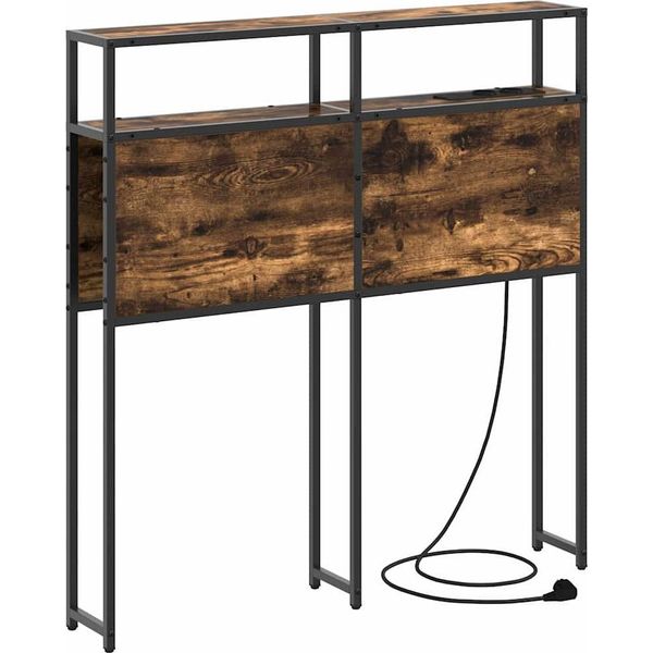 Vidaxl Testiera Con Ripiano In Rovere Fumé 100 Cm Materiale A Base Di Legno-image