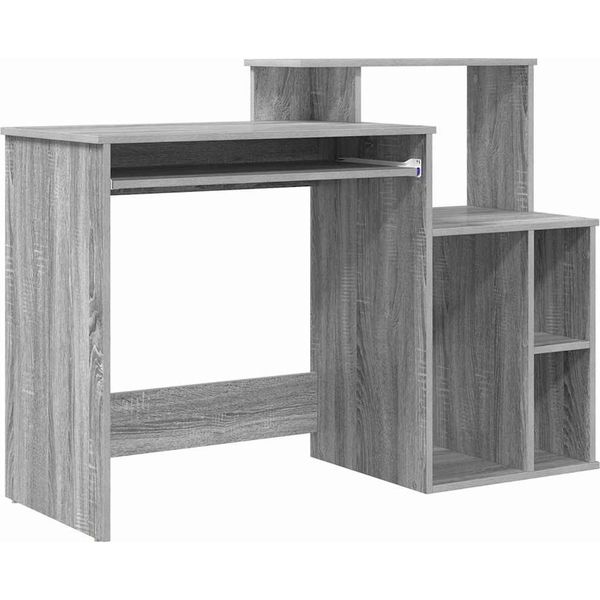 Vidaxl Scrivania Grigio Sonoma 120,5 X 44 X 88,5 Cm Materiale A Base Di Legno-image