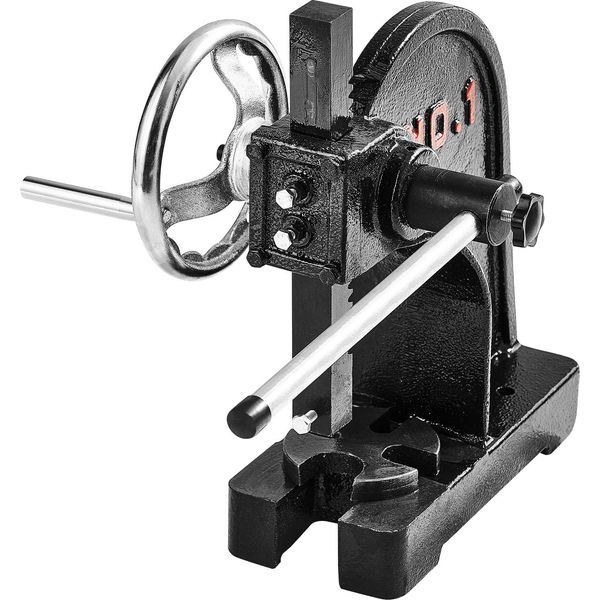 Succebuy Pressa A Tamburo, Manuale Da 1 Tonnellata. Volantino. Altezza Massima 5,9""". Costruzione In Ghisa. Pressa Da Banco Manuale. Per Punzonatura, Piegatura. Materiale: Ghisa. Colore: N/A."-image