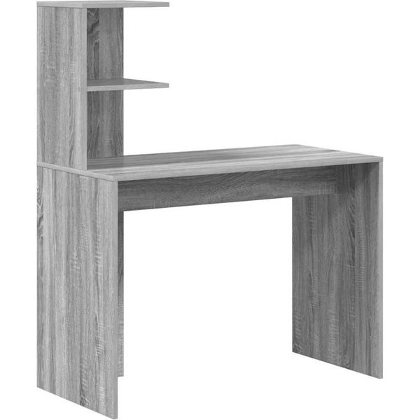 Vidaxl Scrivania Grigio Sonoma 102 X 50 X 124 Cm Materiale A Base Di Legno-image