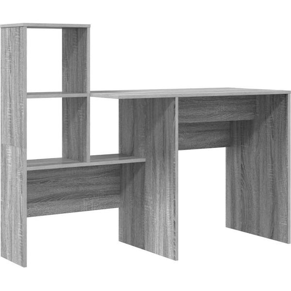 Vidaxl Scrivania Grigio Sonoma 131,5 X 50 X 106,5 Cm Materiale Ligneo-image
