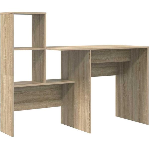 Vidaxl Scrivania Rovere Sonoma 131,5 X 50 X 106,5 Cm Materiale In Legno-image