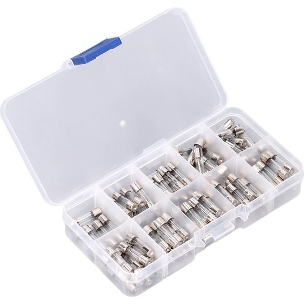 100Pcs Tubo Di Vetro Fusibile 0~250V 0.2A~20A 5X20Mm Assortimento Kit Per Giocattolo Automobilistico-image