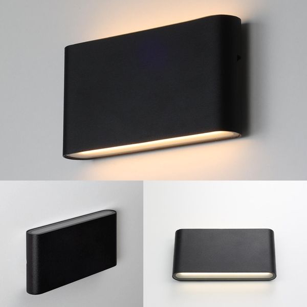 Applique Led "Safata"" Da 12W IP54 Per Uso Esterno/Interno, Design Rettangolare In Alluminio Bianco, Uplight E Downlight, Bianco Caldo 2700K"-image