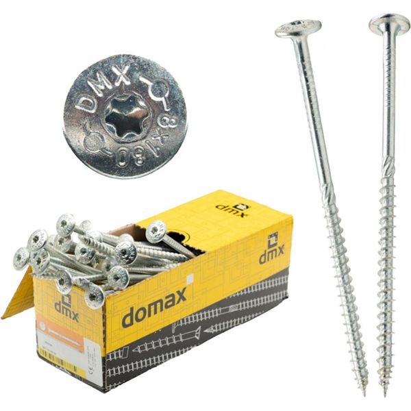 Dmx - Viti A Testa Piatta 6X280 - Viti Da Costruzione - Set Di Viti Per Legno - Viti Per Pannelli Truciolari - Set Di Viti - 50 Pezzi - Viti A Testa Piatta-image