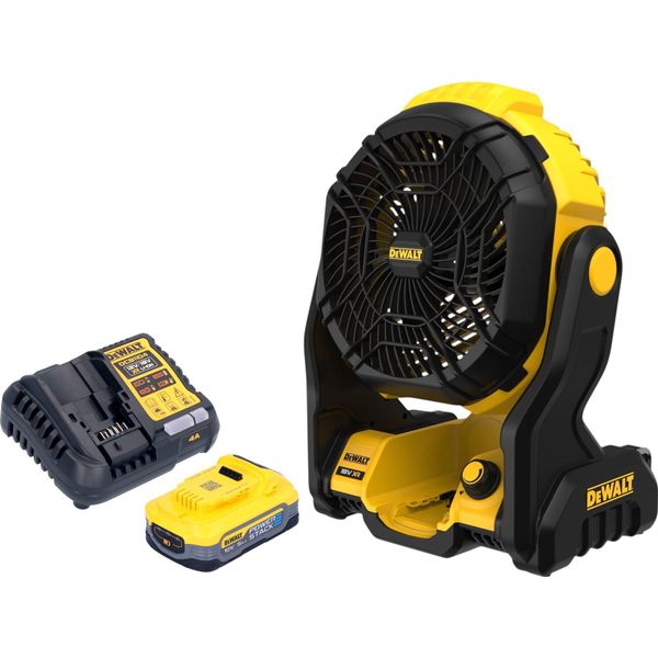 Ventilatore A Batteria Dewalt Dce 512 H1 18 V + 1X Batteria Powerstack 5,0 Ah + Caricatore-image