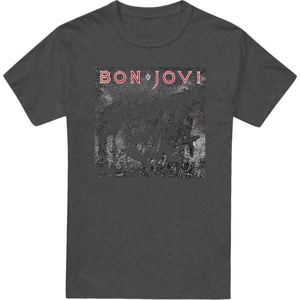Bon Jovi - Maglietta "Slippery When Wet"" Per Uomo/Donna Unisex TV20689 (Xxl) (Charcoal)"-image