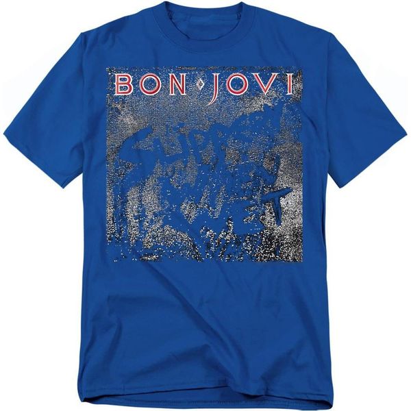 Bon Jovi - Maglietta "Slippery When Wet"" Per Uomo/Donna Unisex TV20689 (Xl) (Blu Reale)"-image