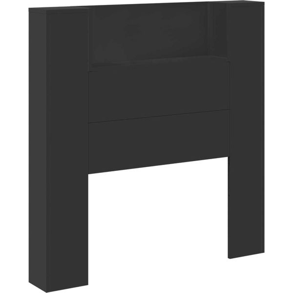 Vidaxl Testiera Con Ripiano Nero 100 X 16,5 X 103,5 Cm Materiale A Base Di Legno-image