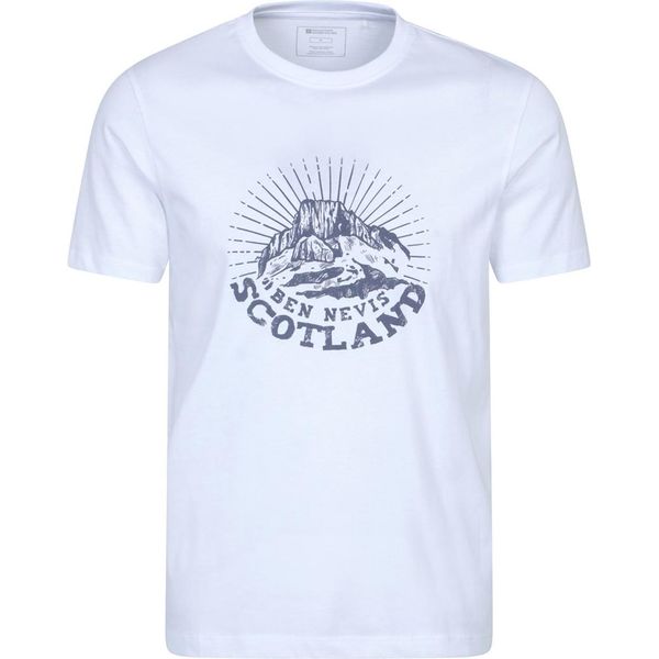Mountain Warehouse - Maglietta "Ben Nevis Scotland"" Da Uomo, Manica Corta MW4596 (L) (Bianco)"-image
