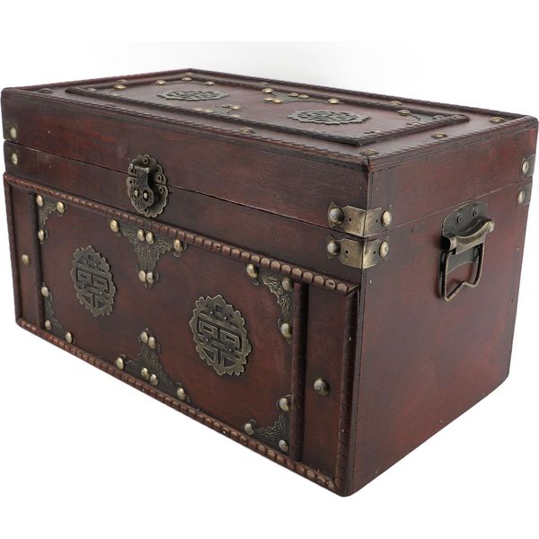Scatola Portaoggetti In Legno, Organizer Vintage, Stile Cinese, Contenitore Retrò Per Gioielli, Libri, Decorazioni Per La Casa-image