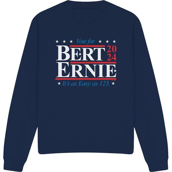 Sesame Street - Felpa "Bert Ernie For President 123"" Per Uomo/Donna Unisex TV23313 (Xl) (Navy)"-image