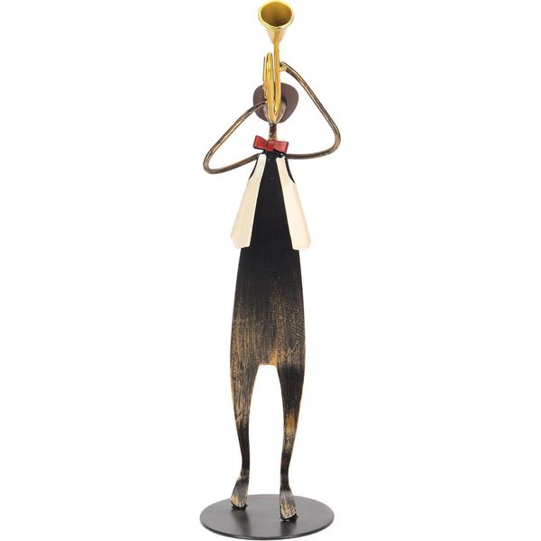 Figurina Di Trombettista, Moderna, Astratta, Scultura Di Musicista In Metallo Fatta A Mano Per Soggiorno, Tavolo, Scaffale, Scrivania, Ufficio-image