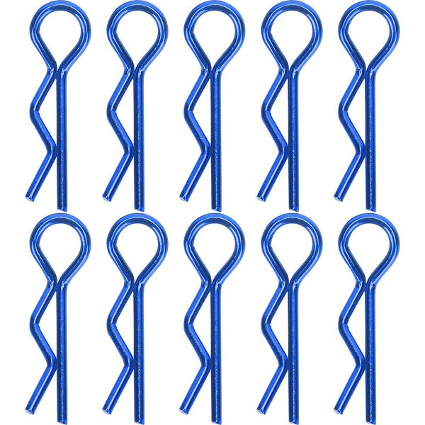 10 Pezzi 7 Mm Rc Auto Shell Clip Rshape Metallo Corpo Clip Perni Per 1/5 1/6 1/8 1/10 Auto (Blu)-image