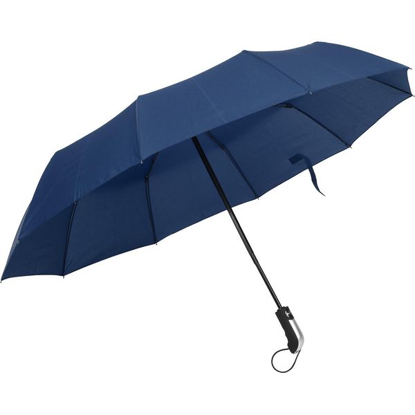 Ombrello Automatico In Acciaio Nero, Tenbones, Pieghevole, Ad Alta Densità, Antiurto, Compatto Per La Protezione Dal Sole E Dalla Pioggia (Blu Scuro)-image