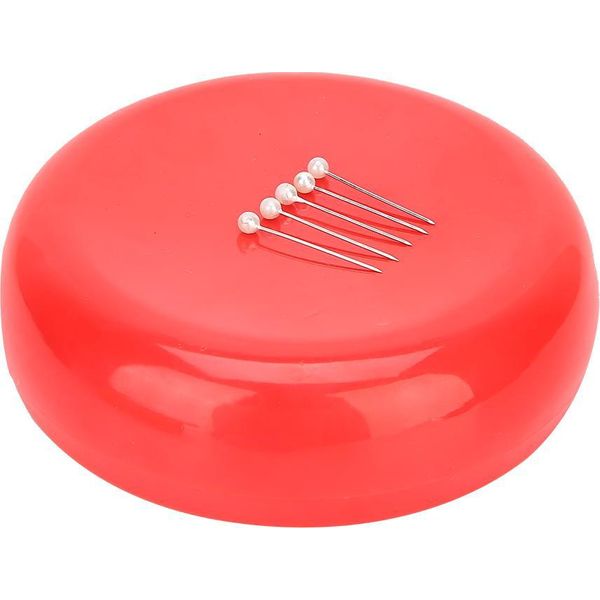 Puntaspilli Magnetico Rotondo Porta Aghi Da Cucito Custodia Per La Casa Forniture Per La Casarosso-image