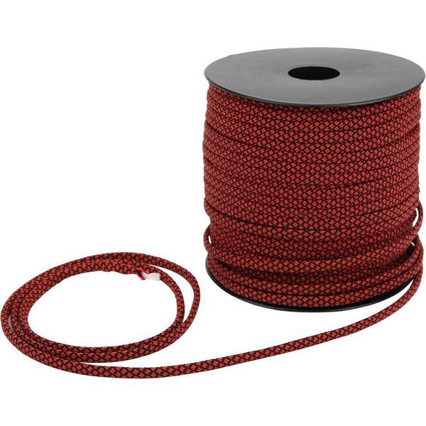 50 M, Spessore 4 Mm, 7 Anime, Paracord Per Tende Di Salvataggio, Cordino, Corda Da Campeggio Per Tessere Braccialetti All'aperto, Rosso E Nero-image