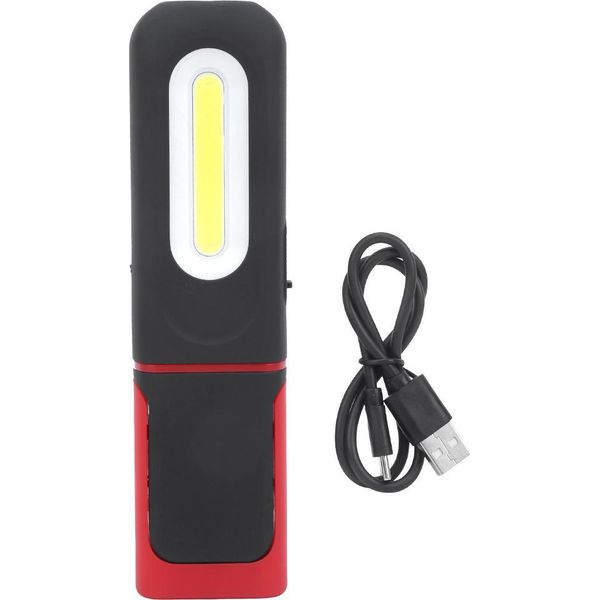 Luce Da Lavoro Cob Portatile Da 5 W, Torcia Di Emergenza Magnetica Multifunzione Regolabile, Ricarica Usb-image