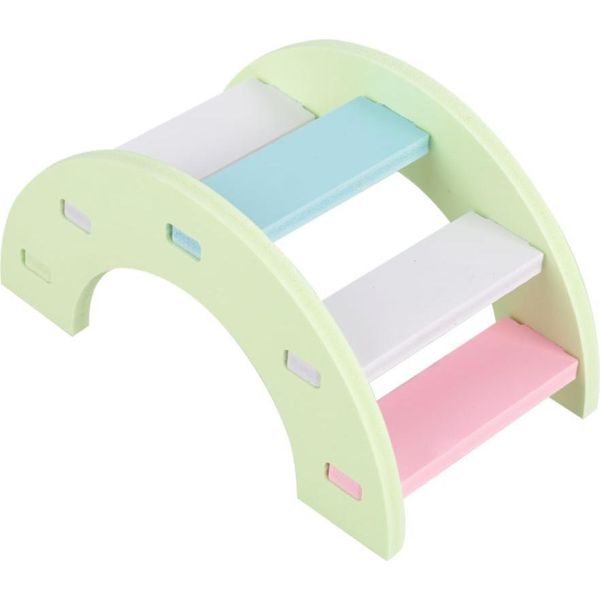 Ponte Di Legno Per Criceti, Giocattolo, Altalena Arcobaleno, Gabbia Per Animali Domestici, Porcellini D'india, Topi, Verde-image