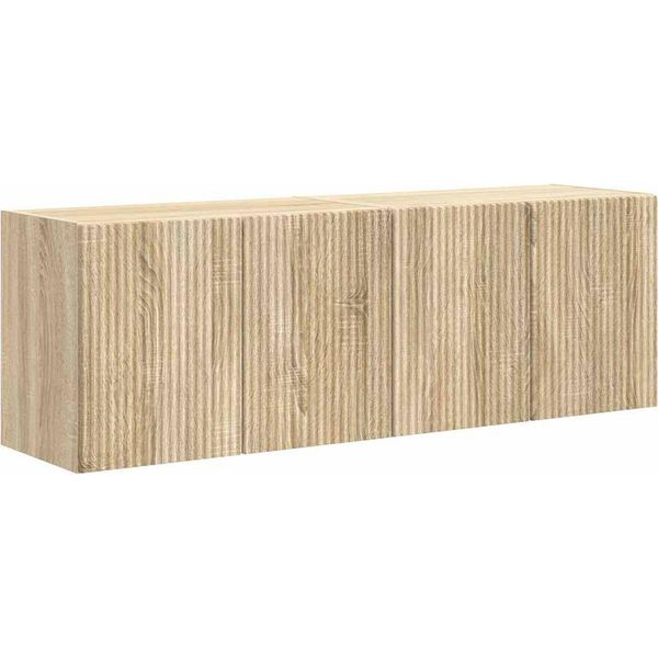 Vidaxl Mobile Tv A Parete 2 Pezzi Rovere Sonoma 59,5 X 31 X 40 Cm-image