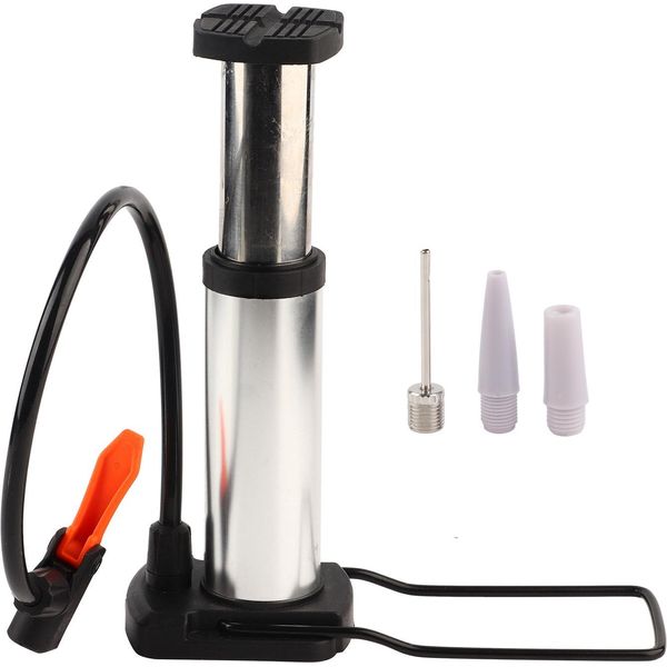 Pompa A Pedale Per Bicicletta Mini Portatile Ad Alta Pressione Gonfiatore Da Pavimento Pompa D'aria Per Pneumatici (Argento)-image