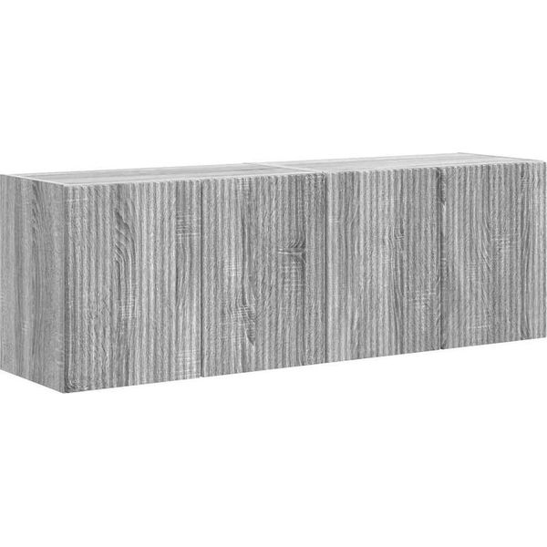 Vidaxl Mobile Tv A Parete 2 Pezzi Grigio Sonoma 59,5 X 31 X 40 Cm-image
