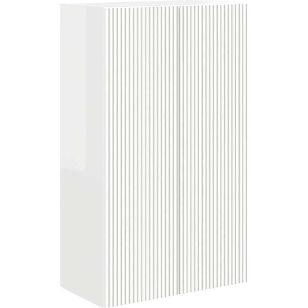Vidaxl Mobile Tv A Parete Bianco Lucido 59,5 X 31 X 100 Cm Materiale In Legno-image