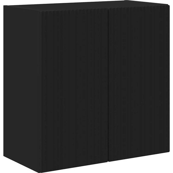 Vidaxl Mobile Tv A Parete Nero 59,5 X 31 X 60 Cm Materiale In Legno-image