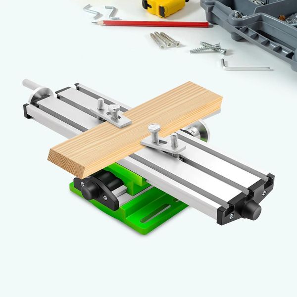 Tavola Di Fresatura - Tavola Trasversale Xy Per Trapano/Fresa A Colonna - Regolabile - Guida Precisa - Lega Di Alluminio - Verde-image