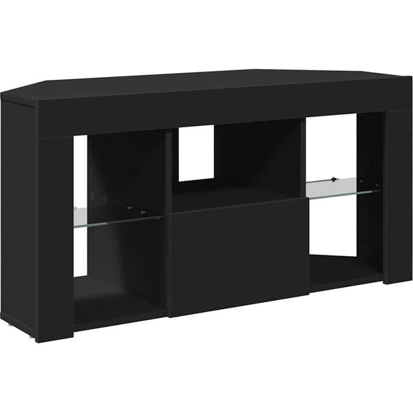 Vidaxl Mobile Tv Led Ad Angolo Nero 101 X 40 X 50 Cm Materiale In Legno-image