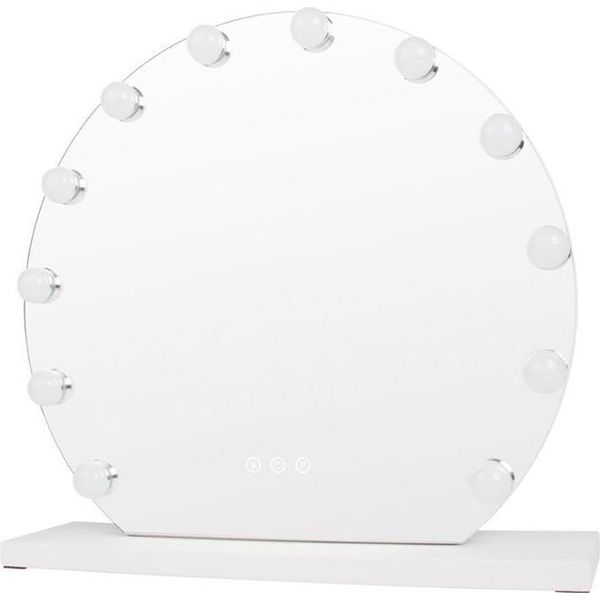Uniq London Specchio Da Trucco Rotondo Con 12 Luci Led E Funzione Touch - Bianco-image
