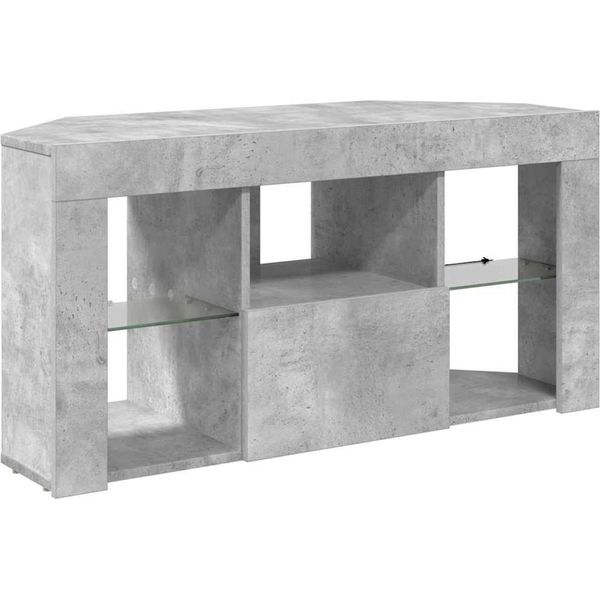 Vidaxl Mobile Tv Led Ad Angolo Grigio Cemento 103 X 40 X 50 Cm Materiale In Legno-image