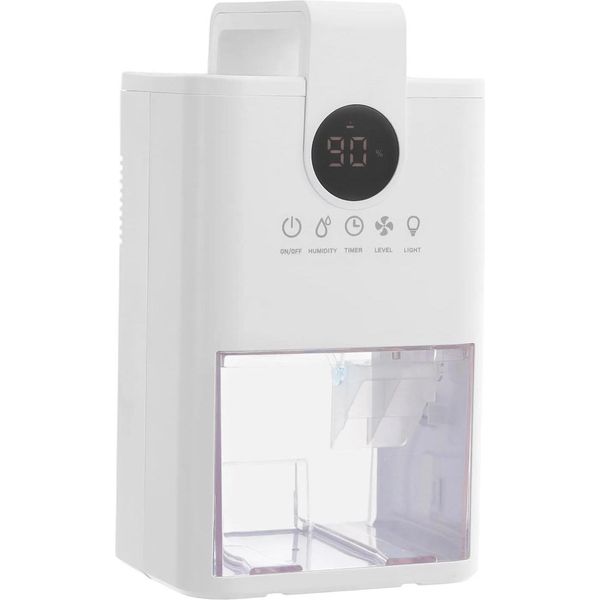 Deumidificatore - Deumidificatore Portatile Per Ambienti - Capacità 1 L - Timer 24 H - Display Led - Superficie 30 M² - Potenza 22,5 W - Spina Ue - Bianco-image