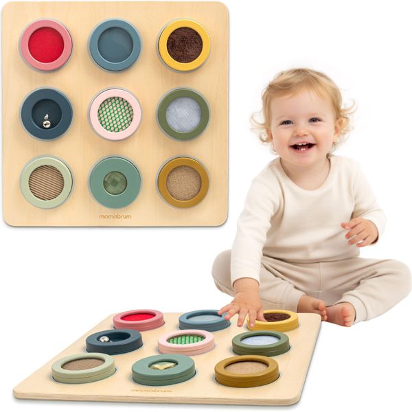 Tavola Sensoriale Montessoriana In Legno - 9 Diverse Texture Da Sentire E Scoprire | Mamabrum-image