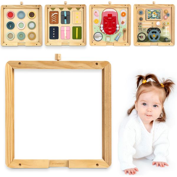 Cornice Da Parete In Legno Per Lavagne Didattiche Montessori - Compatibile Con Le Lavagne Mamabrum | Montaggio Sicuro A Parete-image